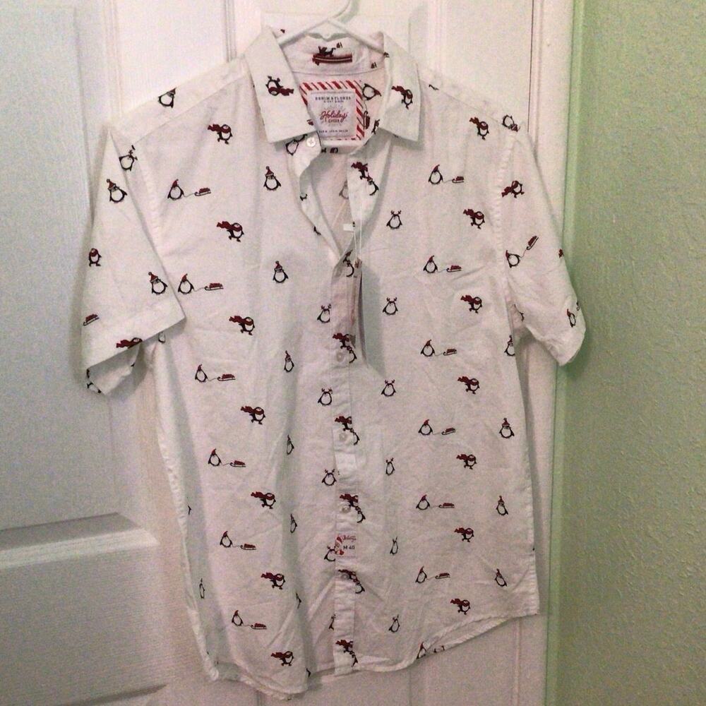 Denim & Flower Ricky Singh Holiday Cheer shirt NWT medium short sleeve